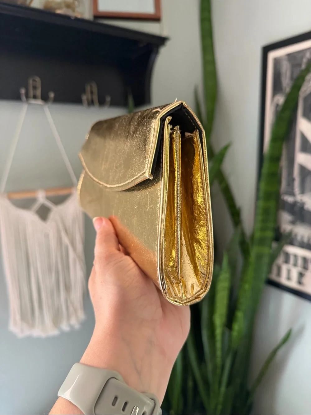 VTG 60s Rulo Gold Metallic Clutch Bag